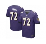 Men's Nike Baltimore Ravens #72 Alex Lewis Elite Purple Team Color NFL Jersey