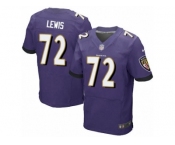 Men's Nike Baltimore Ravens #72 Alex Lewis Elite Purple Team Color NFL Jersey