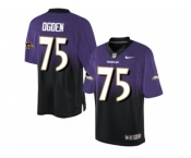 Men's Nike Baltimore Ravens #75 Jonathan Ogden Elite Purple Black Fadeaway NFL Jersey