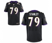 Men's Nike Baltimore Ravens #79 Ronnie Stanley Elite Black Alternate NFL Jersey