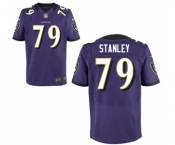 Men's Nike Baltimore Ravens #79 Ronnie Stanley Elite Purple Team Color NFL Jersey