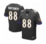 Men's Nike Baltimore Ravens #88 Ty Montgomery Elite Black Alternate NFL Jersey