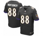 Men's Nike Baltimore Ravens #88 Ty Montgomery Elite Black Alternate NFL Jersey