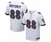 Men's Nike Baltimore Ravens #88 Ty Montgomery Elite White NFL Jersey