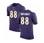 Men's Nike Baltimore Ravens #88 Ty Montgomery Purple Team Color Vapor Untouchable Elite Player NFL Jersey