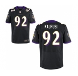 Men's Nike Baltimore Ravens #92 Bronson Kaufusi Elite Black Alternate NFL Jersey