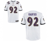 Men's Nike Baltimore Ravens #92 Bronson Kaufusi Elite White NFL Jersey