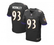 Men's Nike Baltimore Ravens #93 Chris Wormley Elite Black Alternate NFL Jersey