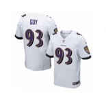Men's Nike Baltimore Ravens #93 Lawrence Guy Elite White NFL Jersey