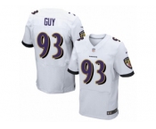 Men's Nike Baltimore Ravens #93 Lawrence Guy Elite White NFL Jersey