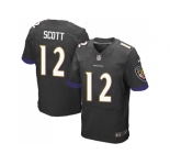 Nike Baltimore Ravens #12 Jaleel Scott Black Alternate Men Stitched NFL New Elite Jersey
