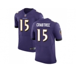 Nike Baltimore Ravens #15 Michael Crabtree Purple Team Color Men Stitched NFL Vapor Untouchable Elite Jersey