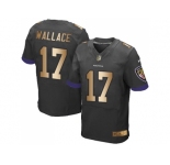 Nike Baltimore Ravens #17 Mike Wallace Black Alternate Men's Stitched NFL New Elite Gold Jersey