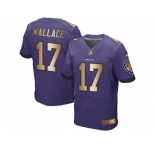 Nike Baltimore Ravens #17 Mike Wallace Purple Team Color Men's Stitched NFL New Elite Gold Jersey