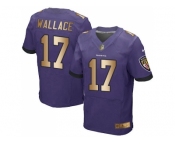 Nike Baltimore Ravens #17 Mike Wallace Purple Team Color Men's Stitched NFL New Elite Gold Jersey