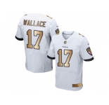 Nike Baltimore Ravens #17 Mike Wallace White Men's Stitched NFL New Elite Gold Jersey