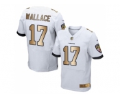 Nike Baltimore Ravens #17 Mike Wallace White Men's Stitched NFL New Elite Gold Jersey
