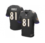 Nike Baltimore Ravens #81 Hayden Hurst Black Alternate Men Stitched NFL New Elite Jersey