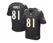 Nike Baltimore Ravens #81 Hayden Hurst Black Alternate Men Stitched NFL New Elite Jersey
