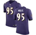 Nike Ravens #95 Derek Wolfe Purple Team Color Men's Stitched NFL Vapor Untouchable Elite Jersey