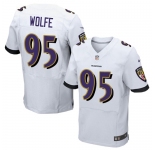 Nike Ravens #95 Derek Wolfe White Men's Stitched NFL New Elite Jersey