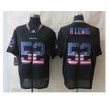 nike baltimore ravens #52 r.lewis black[Elite USA flag fashion]