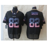 nike baltimore ravens #82 smith black [Elite USA flag fashion]