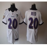 nike nfl jerseys baltimore ravens #20 reed white[elite Art Patch]