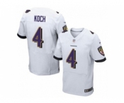 nike nfl jerseys baltimore ravens #4 koch white[Elite]