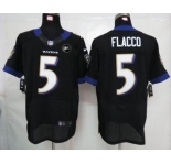 nike nfl jerseys baltimore ravens #5 flacco black[Elite Art Patch]