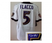 nike nfl jerseys baltimore ravens #5 flacco white[Elite signature]