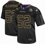 nike nfl jerseys baltimore ravens #52 r.lewis black[Elite lights out 50th Patch]