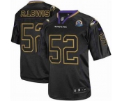 nike nfl jerseys baltimore ravens #52 r.lewis black[Elite lights out 50th Patch]