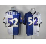 nike nfl jerseys baltimore ravens #52 r.lewis white-purple[Elite split 50th Patch]