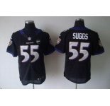 nike nfl jerseys baltimore ravens #55 suggs black[elite Art Patch]
