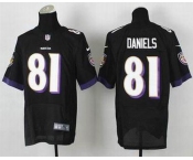 nike nfl jerseys baltimore ravens #81 daniels black[Elite][daniels]