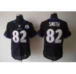 nike nfl jerseys baltimore ravens #82 smith black[Elite 50th Patch]