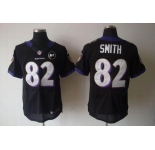 nike nfl jerseys baltimore ravens #82 smith black[elite Art Patch]