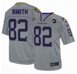nike nfl jerseys baltimore ravens #82 smith grey[elite Lights Out Art Patch]