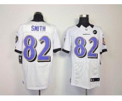 nike nfl jerseys baltimore ravens #82 smith white[elite Art Patch]