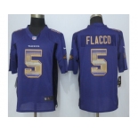 2015 new nike baltimore ravens #5 flacco purple strobe jerseys[limited]