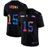 Baltimore Ravens #15 Marquise Brown Men's Nike Multi-Color Black 2020 NFL Crucial Catch Vapor Untouchable Limited Jersey