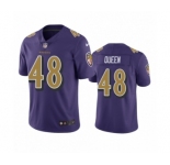 Baltimore Ravens #48 Patrick Queen Purple Color Rush Limited Jersey