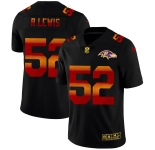 Baltimore Ravens #52 Ray Lewis Men's Black Nike Red Orange Stripe Vapor Limited NFL Jersey