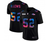 Baltimore Ravens #52 Ray Lewis Men's Nike Multi-Color Black 2020 NFL Crucial Catch Vapor Untouchable Limited Jersey