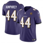 Men Baltimore Ravens #44 Marlon Humphrey Purple 2023 F U S E With John Madden Patch Vapor Limited Stitched Football Jersey