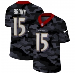 Men New Nike Baltimore Ravens #15 Brown 2020 Nike 2ndCamo Salute to Service Limited