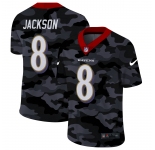 Men New Nike Baltimore Ravens #8 Jackson 2020 Nike 2ndCamo Salute to Service Limited