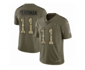 Men Nike Baltimore Ravens #11 Breshad Perriman Limited Olive Camo Salute to Service NFL Jersey