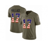 Men Nike Baltimore Ravens #17 Mike Wallace Limited Olive USA Flag Salute to Service NFL Jersey